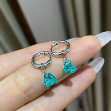 Paraiba Heart Drop Earrings | Silver Earrings