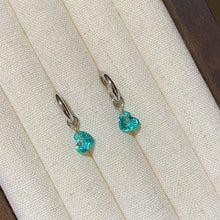 Paraiba Heart Drop Earrings | Silver Earrings