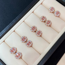 Lab-Grown Padparadscha Oval Stud Earrings | Silver Earrings