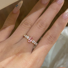 Lab-Grown Padparadscha Pink Gem Oval Band Ring | Silver Ring