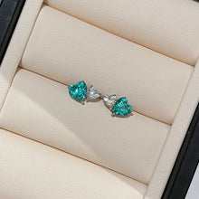 Paraiba Two-Tone Heart Earrings | Silver Earrings