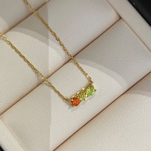 Color Gemstone Balance Beam Necklace | Silver Necklace
