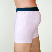 Men's Organic Boxer Brief: Lavender Polkadot Print