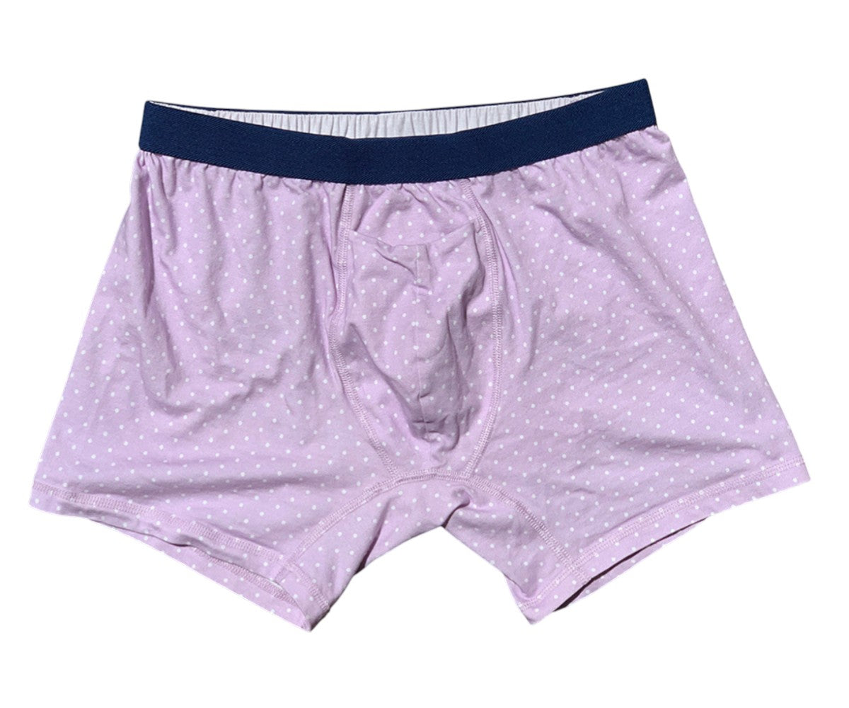 Men's Organic Boxer Brief: Lavender Polkadot Print