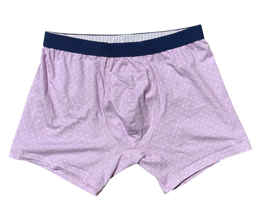 Men's Organic Boxer Brief: Lavender Polkadot Print