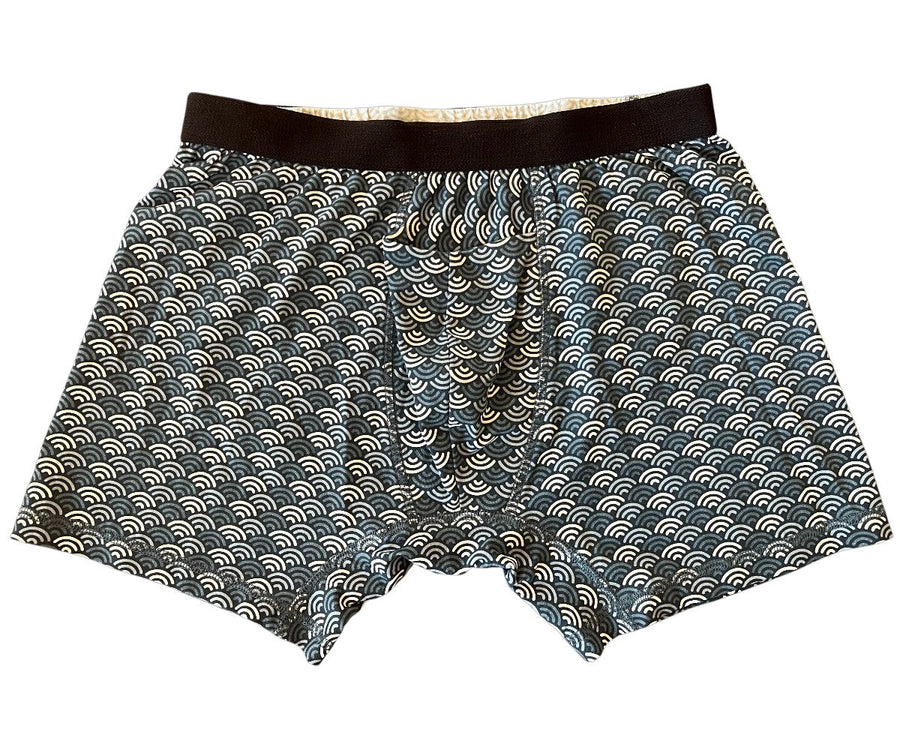Men's Organic Boxer Brief: Japanese Waves