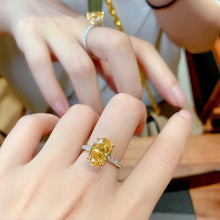 Oval-Cut Yellow Gemstone Ring | Silver Ring