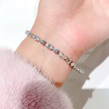 Elegant Marquise & Round Cut Tennis Silver Bracelet