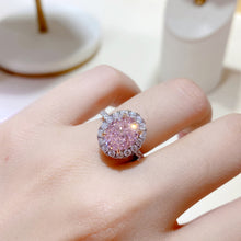 3ct Pink Gemstone Halo Ring | Silver Ring