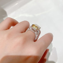 11ct Luxury Yellow Gem Ring | Silver Ring