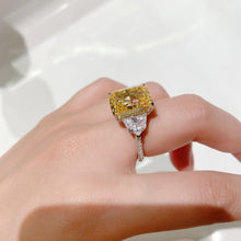 11ct Luxury Yellow Gem Ring | Silver Ring