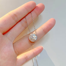 Round Brilliant Stone Halo Pendant | Silver Necklace