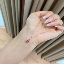 Lab-Grown Padparadscha Teardrop Necklace | Silver Necklace