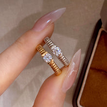 Double Band Zircon Ring | Silver Ring
