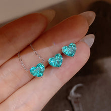Blue Gemstone Heart Earrings | Silver Earrings