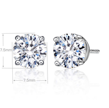 Classic 4-Prong Round-Cut Studs | Silver Earrings