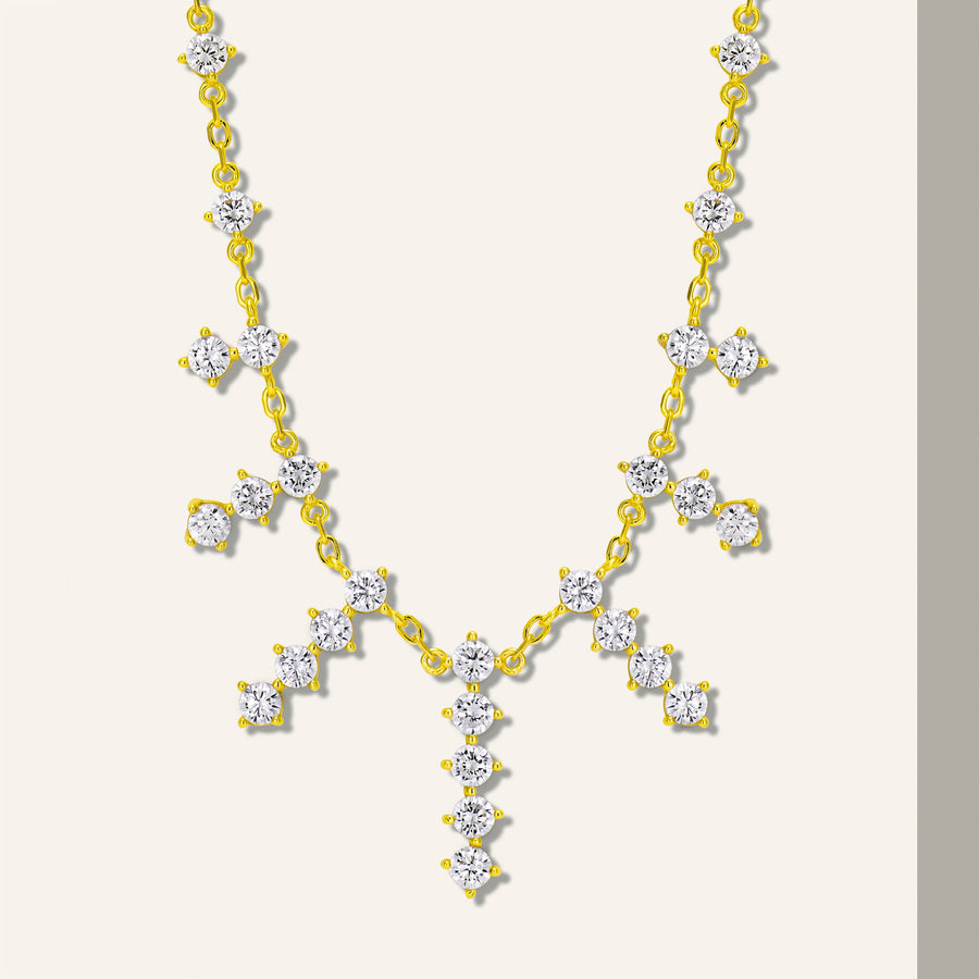 Sparkling Tassel Necklace | Silver Necklace